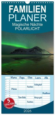 Cover Familienplaner 2026 - Magische Nächte - POLARLICHT mit 5 Spalten (Wandkalender, 21 x 45 cm) CALVENDO