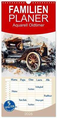 Familienplaner 2026 - Aquarell Oldtimer mit 5 Spalten (Wandkalender, 21 x 45 cm) CALVENDO Familienplaner 2026 - Aquarell Oldtimer mit 5 Spalten (Wandkalender, 21 x 45 cm) CALVENDO