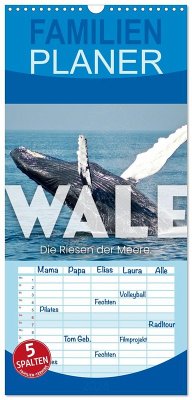 Cover Familienplaner 2026 - Wale - Die Riesen der Meere. mit 5 Spalten (Wandkalender, 21 x 45 cm) CALVENDO