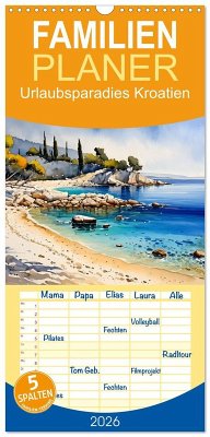 Cover Familienplaner 2026 - Urlaubsparadies Kroatien mit 5 Spalten (Wandkalender, 21 x 45 cm) CALVENDO