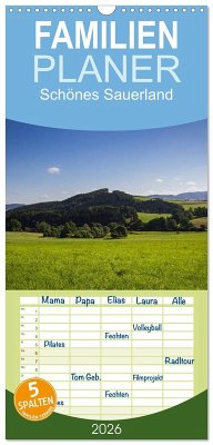Familienplaner 2026 - Schönes Sauerland mit 5 Spalten (Wandkalender, 21 x 45 cm) CALVENDO