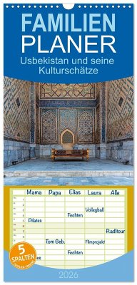 Familienplaner 2026 - Usbekistan und seine Kulturschätze mit 5 Spalten (Wandkalender, 21 x 45 cm) CALVENDO