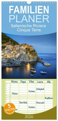 Cover Familienplaner 2026 - Italienische Riviera Cinque Terre mit 5 Spalten (Wandkalender, 21 x 45 cm) CALVENDO