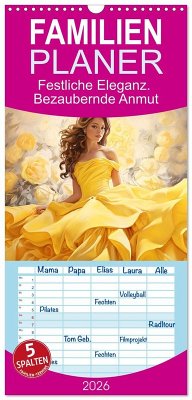 Familienplaner 2026 - Festliche Eleganz. Bezaubernde Anmut mit 5 Spalten (Wandkalender, 21 x 45 cm) CALVENDO