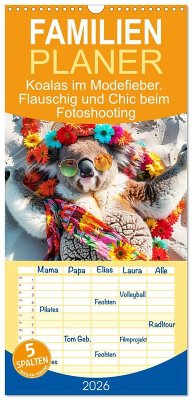 Familienplaner 2026 - Koalas im Modefieber. Flauschig und Chic beim Fotoshooting mit 5 Spalten (Wandkalender, 21 x 45 cm) CALVENDO Cover Familienplaner 2026 - Koalas im Modefieber. Flauschig und Chic beim Fotoshooting mit 5 Spalten (Wandkalender, 21 x 45 cm) CALVENDO