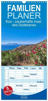 Cover Familienplaner 2026 - Kos - zauberhafte Insel des Dodekanes mit 5 Spalten (Wandkalender, 21 x 45 cm) CALVENDO
