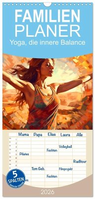 Cover Familienplaner 2026 - Yoga, die innere Balance mit 5 Spalten (Wandkalender, 21 x 45 cm) CALVENDO
