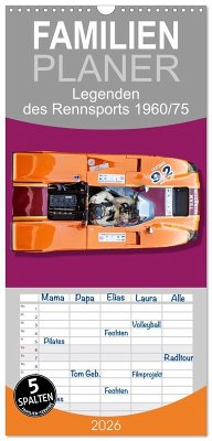 Cover Familienplaner 2026 - Legenden des Rennsports Historic Sports Cars 1960-1975 mit 5 Spalten (Wandkalender, 21 x 45 cm) CALVENDO