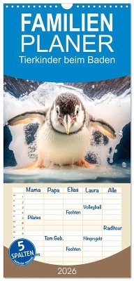 Familienplaner 2026 - Tierkinder beim Baden mit 5 Spalten (Wandkalender, 21 x 45 cm) CALVENDO Familienplaner 2026 - Tierkinder beim Baden mit 5 Spalten (Wandkalender, 21 x 45 cm) CALVENDO