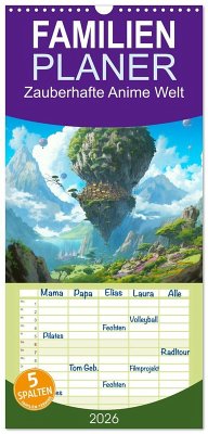 Cover Familienplaner 2026 - Zauberhafte Anime Welt mit 5 Spalten (Wandkalender, 21 x 45 cm) CALVENDO