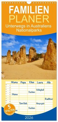 Cover Familienplaner 2026 - Unterwegs in Australiens Nationalparks mit 5 Spalten (Wandkalender, 21 x 45 cm) CALVENDO