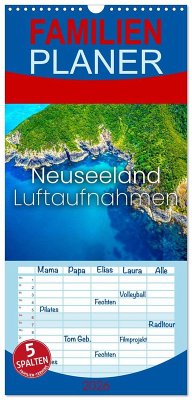 Familienplaner 2026 - Neuseeland Luftaufnahmen mit 5 Spalten (Wandkalender, 21 x 45 cm) CALVENDO