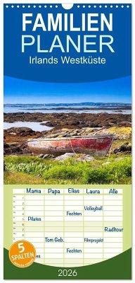 Familienplaner 2026 - Irlands Westküste mit 5 Spalten (Wandkalender, 21 x 45 cm) CALVENDO