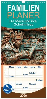 Cover Familienplaner 2026 - Die Maya und ihre Geheimnisse mit 5 Spalten (Wandkalender, 21 x 45 cm) CALVENDO