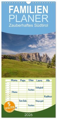Cover Familienplaner 2026 - Zauberhaftes Südtirol mit 5 Spalten (Wandkalender, 21 x 45 cm) CALVENDO