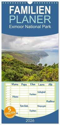 Cover Familienplaner 2026 - Exmoor National Park mit 5 Spalten (Wandkalender, 21 x 45 cm) CALVENDO