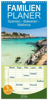 Cover Familienplaner 2026 - Spanien - Balearen - Mallorca mit 5 Spalten (Wandkalender, 21 x 45 cm) CALVENDO