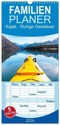 Familienplaner 2026 - Kajak - Ruhige Gewässer mit 5 Spalten (Wandkalender, 21 x 45 cm) CALVENDO