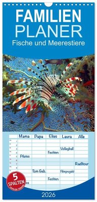 Cover Familienplaner 2026 - Fische und Meerestiere mit 5 Spalten (Wandkalender, 21 x 45 cm) CALVENDO