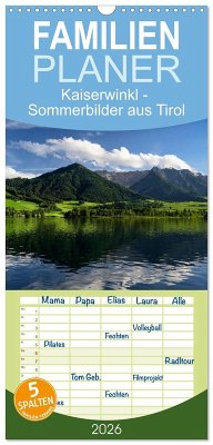 Cover Familienplaner 2026 - Kaiserwinkl - Sommerbilder aus Tirol mit 5 Spalten (Wandkalender, 21 x 45 cm) CALVENDO