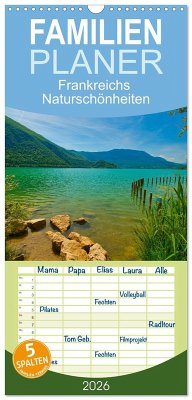 Cover Familienplaner 2026 - Frankreichs Naturschönheiten mit 5 Spalten (Wandkalender, 21 x 45 cm) CALVENDO