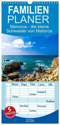 Cover Familienplaner 2026 - Menorca - die kleine Schwester von Mallorca mit 5 Spalten (Wandkalender, 21 x 45 cm) CALVENDO