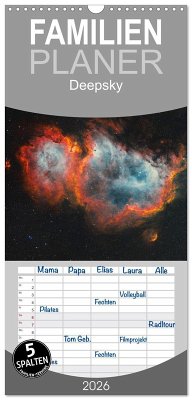Familienplaner 2026 - Deepsky 2026 mit 5 Spalten (Wandkalender, 21 x 45 cm) CALVENDO