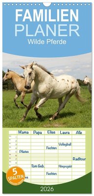 Cover Familienplaner 2026 - Wilde Pferde mit 5 Spalten (Wandkalender, 21 x 45 cm) CALVENDO