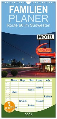 Familienplaner 2026 - Route 66 im Südwesten mit 5 Spalten (Wandkalender, 21 x 45 cm) CALVENDO