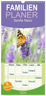 Familienplaner 2026 - Sanfte Natur mit 5 Spalten (Wandkalender, 21 x 45 cm) CALVENDO