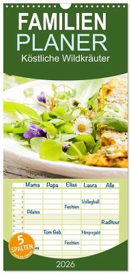 Cover Familienplaner 2026 - Köstliche Wildkräuter mit 5 Spalten (Wandkalender, 21 x 45 cm) CALVENDO