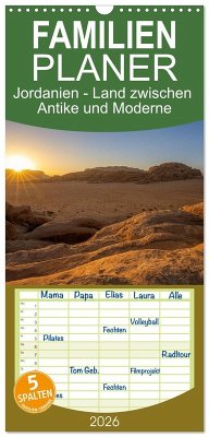 Cover Familienplaner 2026 - Jordanien - Land zwischen Antike und Moderne mit 5 Spalten (Wandkalender, 21 x 45 cm) CALVENDO