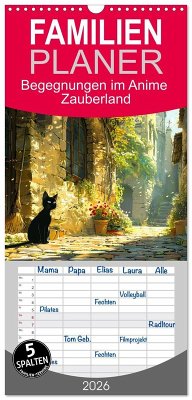 Cover Familienplaner 2026 - Begegnungen im Anime Zauberland mit 5 Spalten (Wandkalender, 21 x 45 cm) CALVENDO