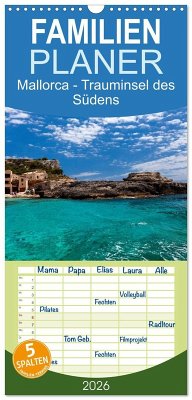 Familienplaner 2026 - Mallorca - Trauminsel des Südens mit 5 Spalten (Wandkalender, 21 x 45 cm) CALVENDO
