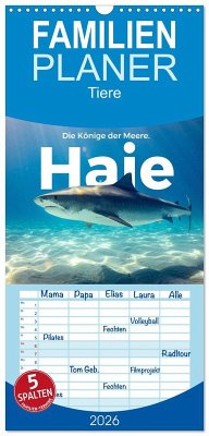 Familienplaner 2026 - Haie - Könige der Meere. mit 5 Spalten (Wandkalender, 21 x 45 cm) CALVENDO Cover Familienplaner 2026 - Haie - Könige der Meere. mit 5 Spalten (Wandkalender, 21 x 45 cm) CALVENDO
