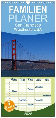 Cover Familienplaner 2026 - San Francisco Westküste USA mit 5 Spalten (Wandkalender, 21 x 45 cm) CALVENDO