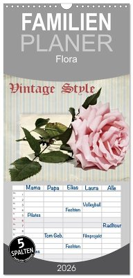 Cover Familienplaner 2026 - Vintage Style mit 5 Spalten (Wandkalender, 21 x 45 cm) CALVENDO
