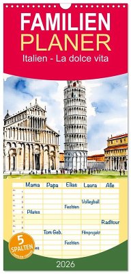 Cover Familienplaner 2026 - Italien - La dolce vita mit 5 Spalten (Wandkalender, 21 x 45 cm) CALVENDO