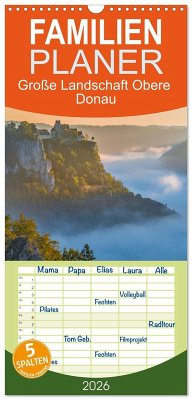 Cover Familienplaner 2026 - Große Landschaft Obere Donau mit 5 Spalten (Wandkalender, 21 x 45 cm) CALVENDO