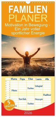 Cover Familienplaner 2026 - Motivation in Bewegung - Ein Jahr voller sportlicher Energie mit 5 Spalten (Wandkalender, 21 x 45 cm) CALVENDO