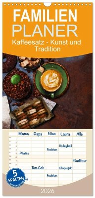 Cover Familienplaner 2026 - Kaffeesatz - Kunst und Tradition mit 5 Spalten (Wandkalender, 21 x 45 cm) CALVENDO