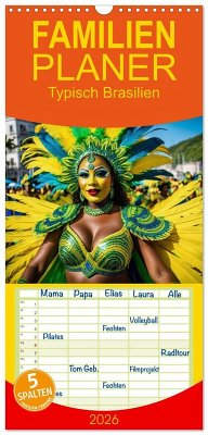 Cover Familienplaner 2026 - Typisch Brasilien mit 5 Spalten (Wandkalender, 21 x 45 cm) CALVENDO
