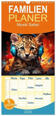 Familienplaner 2026 - Musik Safari mit 5 Spalten (Wandkalender, 21 x 45 cm) CALVENDO Familienplaner 2026 - Musik Safari mit 5 Spalten (Wandkalender, 21 x 45 cm) CALVENDO