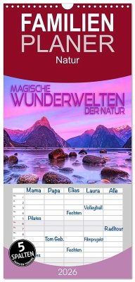 Cover Familienplaner 2026 - Magische Wunderwelten der Natur mit 5 Spalten (Wandkalender, 21 x 45 cm) CALVENDO