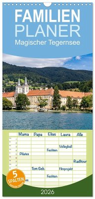 Familienplaner 2026 - Magischer Tegernsee mit 5 Spalten (Wandkalender, 21 x 45 cm) CALVENDO