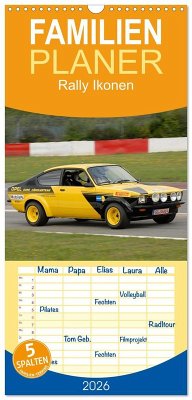 Familienplaner 2026 - Rally Ikonen mit 5 Spalten (Wandkalender, 21 x 45 cm) CALVENDO