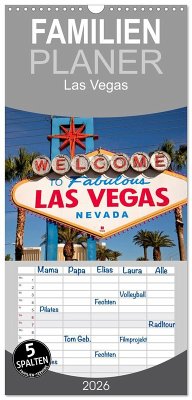 Cover Familienplaner 2026 - Las Vegas mit 5 Spalten (Wandkalender, 21 x 45 cm) CALVENDO