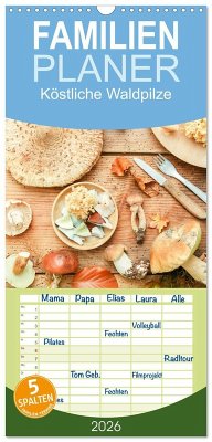 Cover Familienplaner 2026 - Köstliche Waldpilze mit 5 Spalten (Wandkalender, 21 x 45 cm) CALVENDO