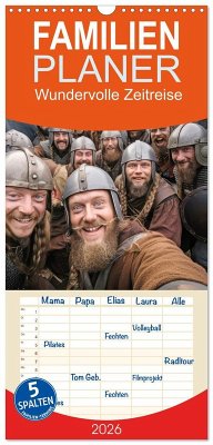 Familienplaner 2026 - Wundervolle Zeitreise mit 5 Spalten (Wandkalender, 21 x 45 cm) CALVENDO