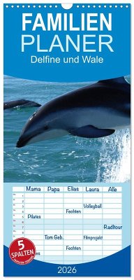 Cover Familienplaner 2026 - Delfine und Wale mit 5 Spalten (Wandkalender, 21 x 45 cm) CALVENDO